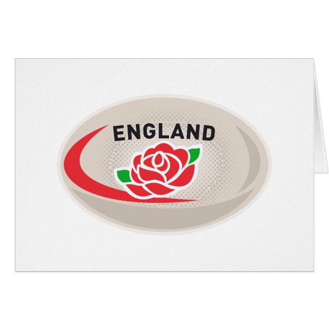 RugbybollEngland engelska steg Hälsningskort (Framsidan Horizontal)
