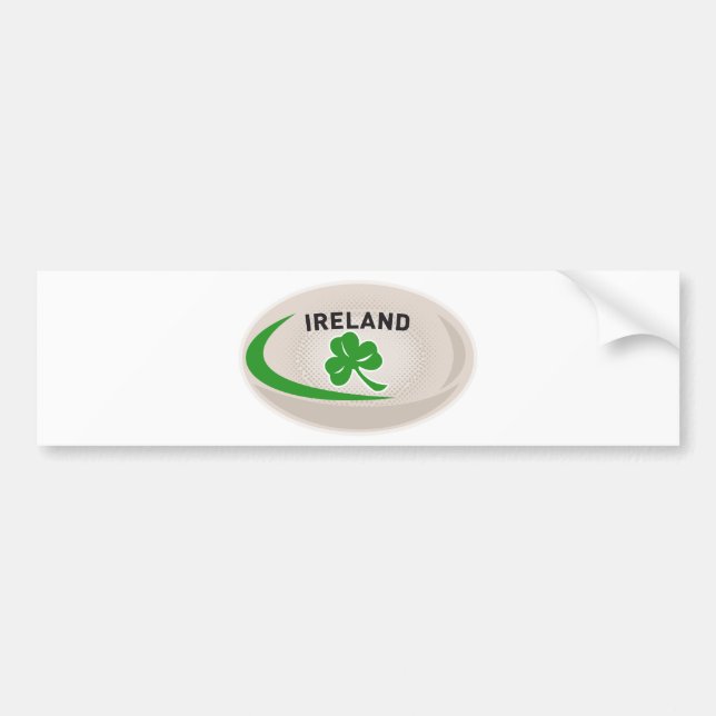 RugbybollIrland Shamrock Bildekal (Framsidan)