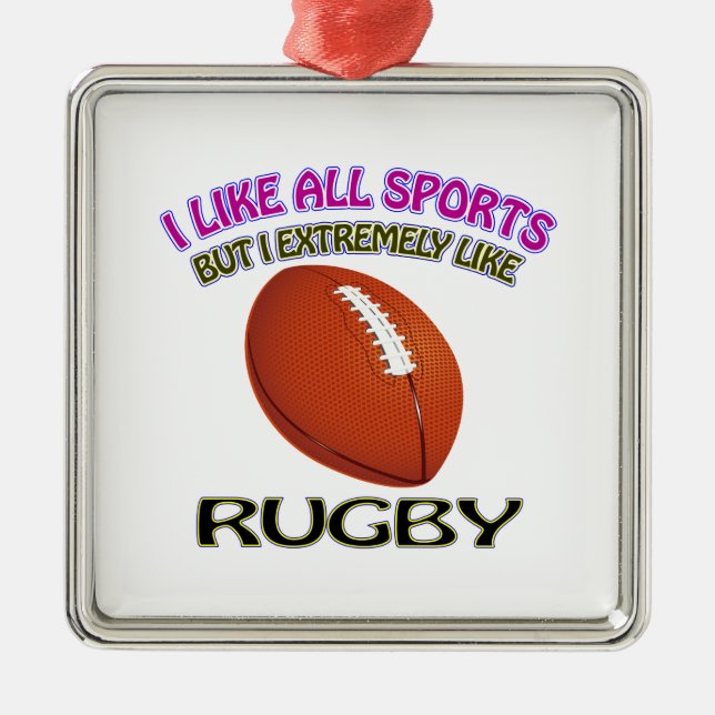 Rugbydesigner Julgransprydnad Metall (Framsidan)