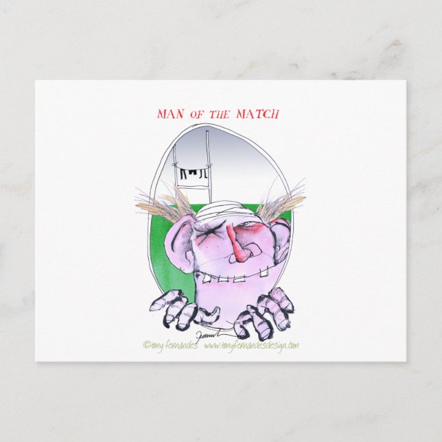 rugbyhjälte, tony fernandes vykort (Framsida)