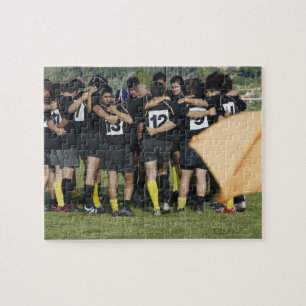 Rugbylaganseende i en cirkla pussel