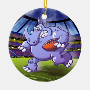 Rugbynoshörning Julgransprydnad Keramik