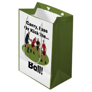 Rugbyspelare Bär Passa Eller Sparka Bollen Party