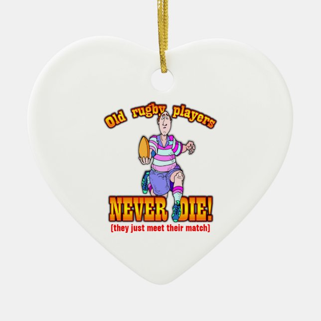 Rugbyspelare Julgransprydnad Keramik (Framsidan)