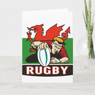 Rugbyspelare som görar poäng den försökwales kort