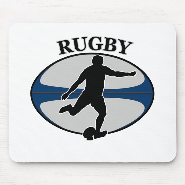 rugbyspelare som sparkar boll musmatta (Framsidan)