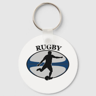 rugbyspelare som sparkar boll nyckelring