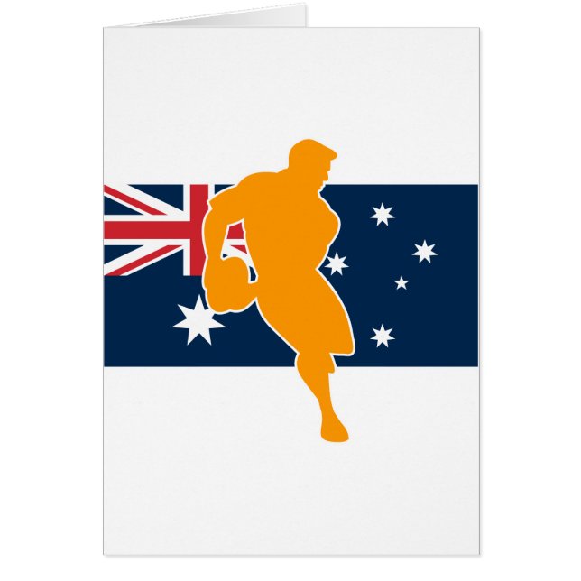 rugbyspelareflagga Australien Hälsningskort (Framsidan)