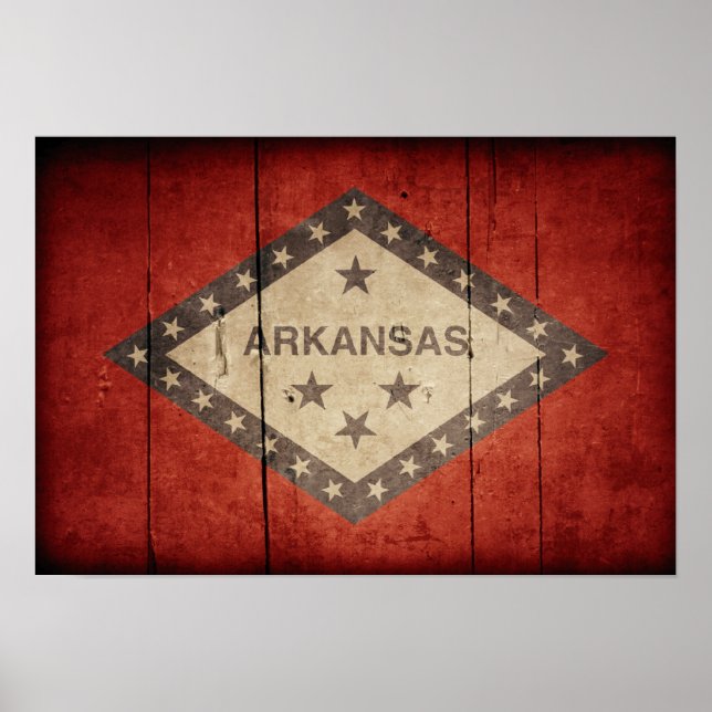 Ruged Arkansas Flagga Poster (Framsidan)