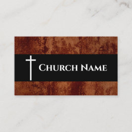 Ruged Church Namn faux Leather Church Visitkort