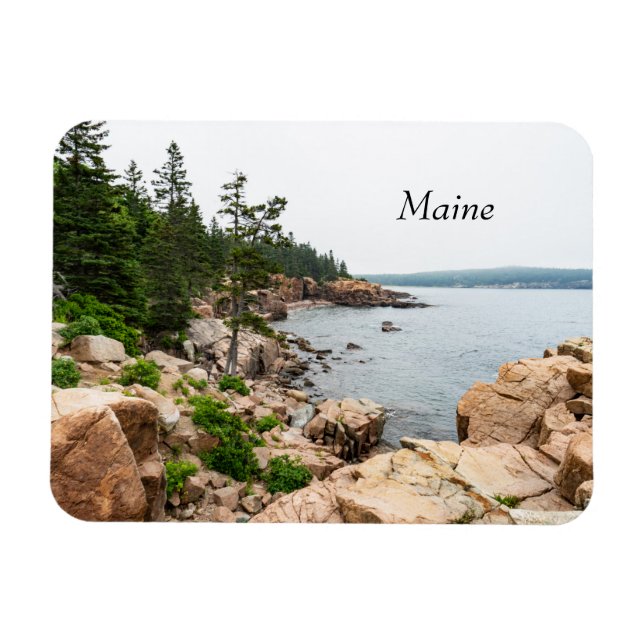 Ruged Maine kusten i Acadia nationalpark Magnet (Horisontell)