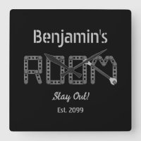 Ruged Manly Teens Boy's Room Wall Clock