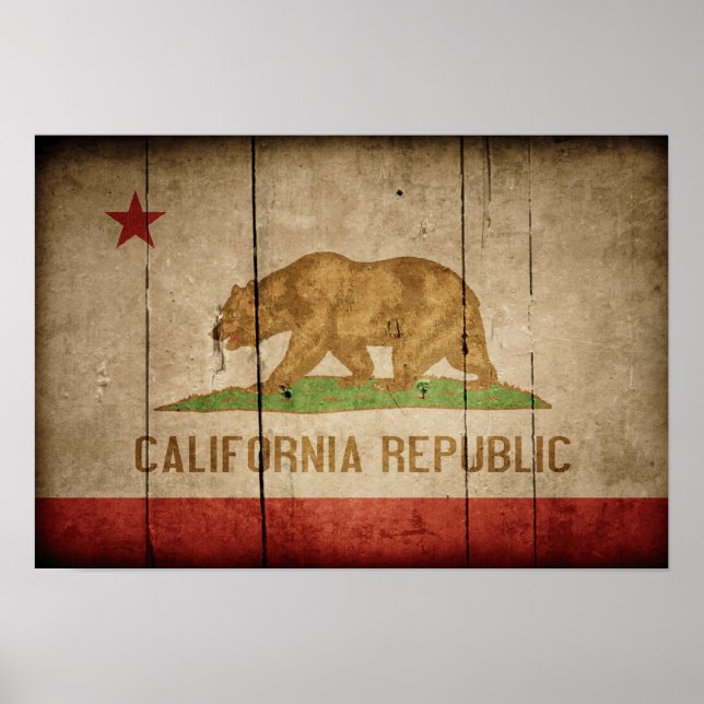 Ruged Wood California Flagga Poster (Framsidan)