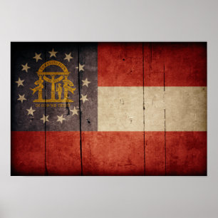 Ruged Wood Georgia Flagga Poster