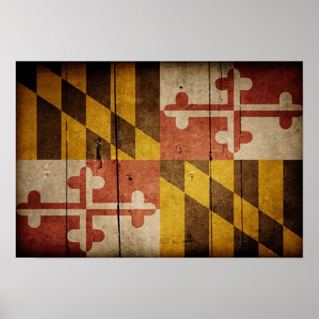 Ruged Wood Maryland Flagga Poster (Framsidan)