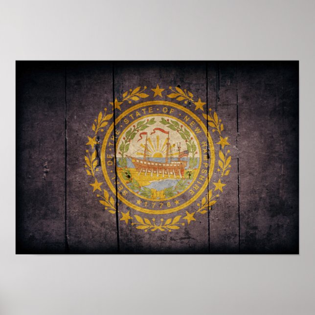 Ruged Wood New Hampshire Flagga Poster (Framsidan)