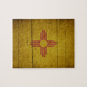 Ruged Wood New mexico Flagga Pussel