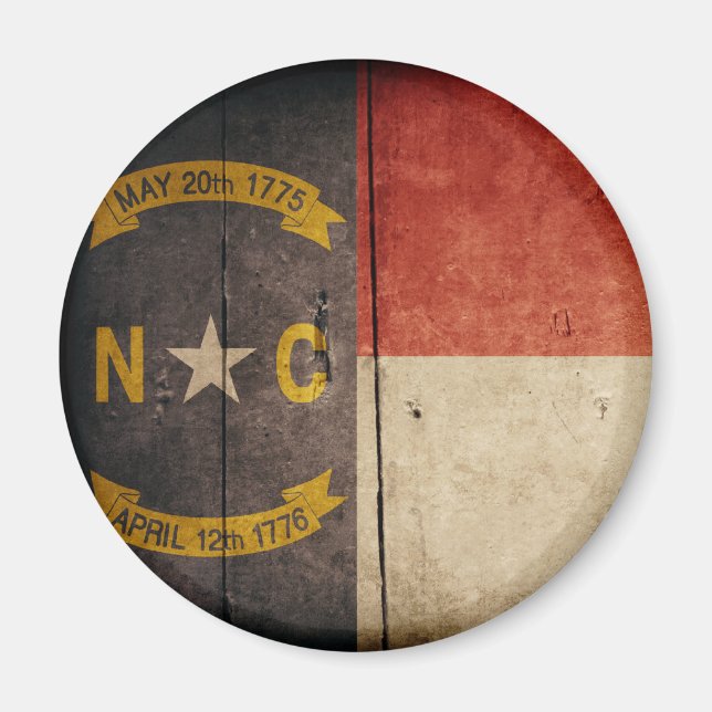 Ruged Wood North Carolina Flagga Magnet (Framsidan)