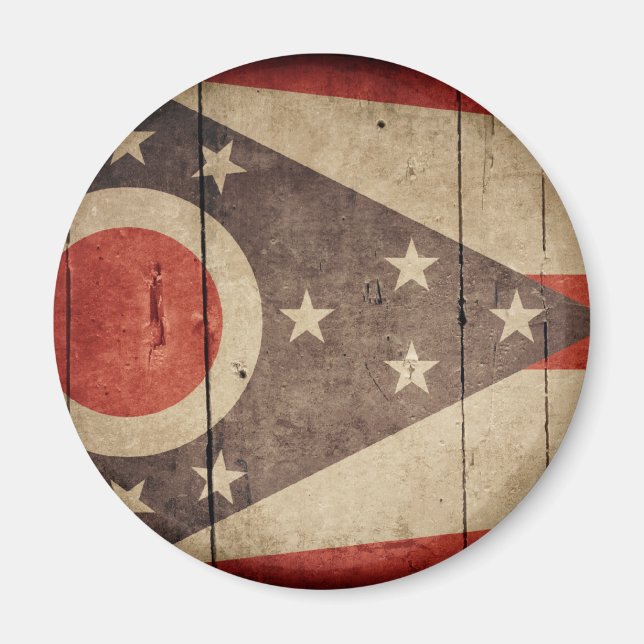 Ruged Wood Ohio Flagga Magnet (Framsidan)
