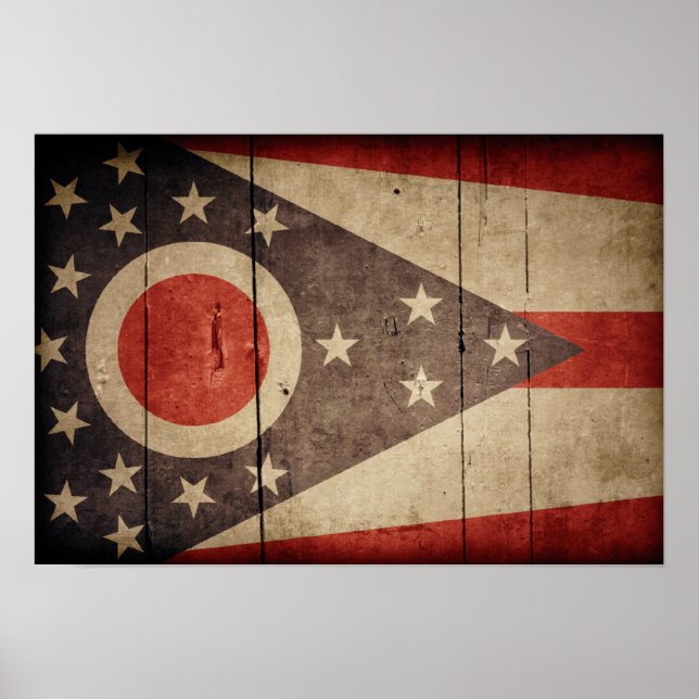 Ruged Wood Ohio Flagga Poster (Framsidan)