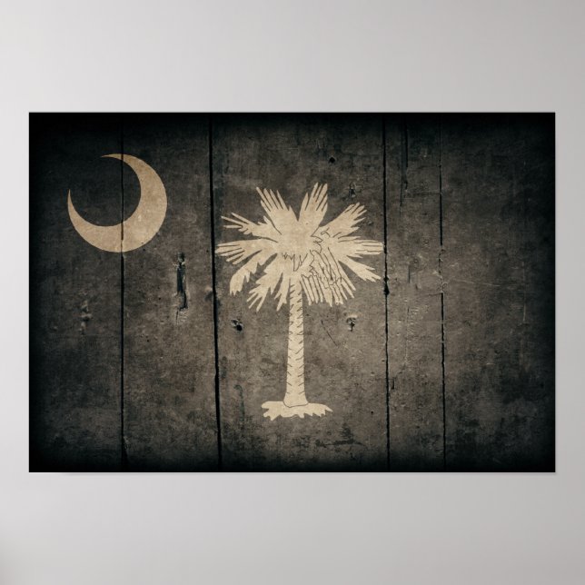 Ruged Wood South Carolina Flagga Poster (Framsidan)