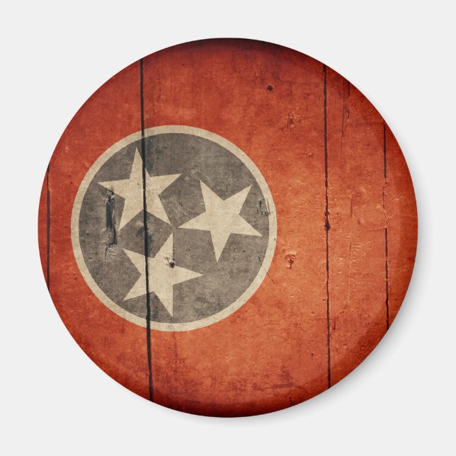 Ruged Wood Tennessee Flagga Magnet (Framsidan)