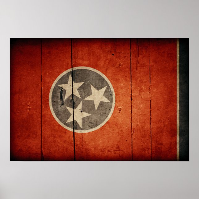 Ruged Wood Tennessee Flagga Poster (Framsidan)