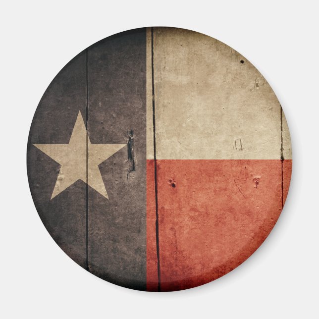 Ruged Wood Texas Flagga Magnet (Framsidan)