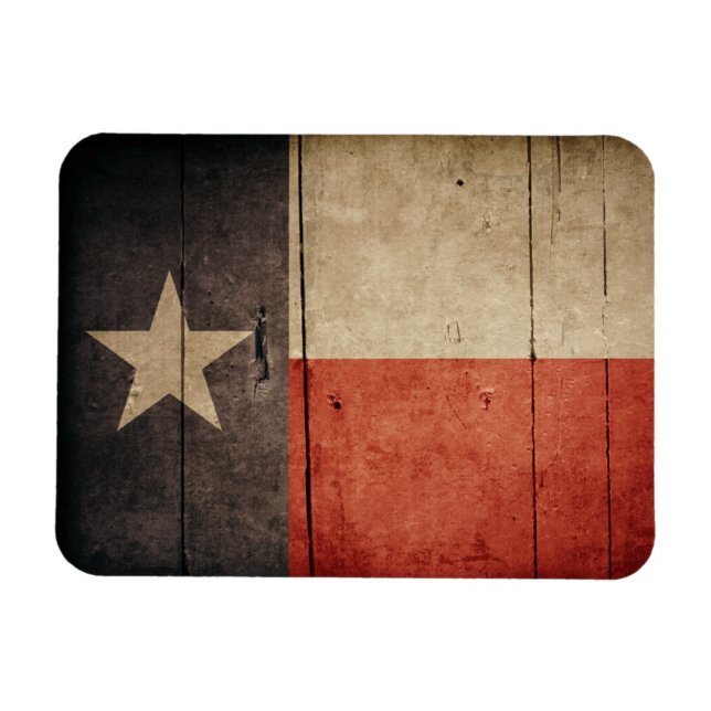 Ruged Wood Texas Flagga Magnet (Horisontell)