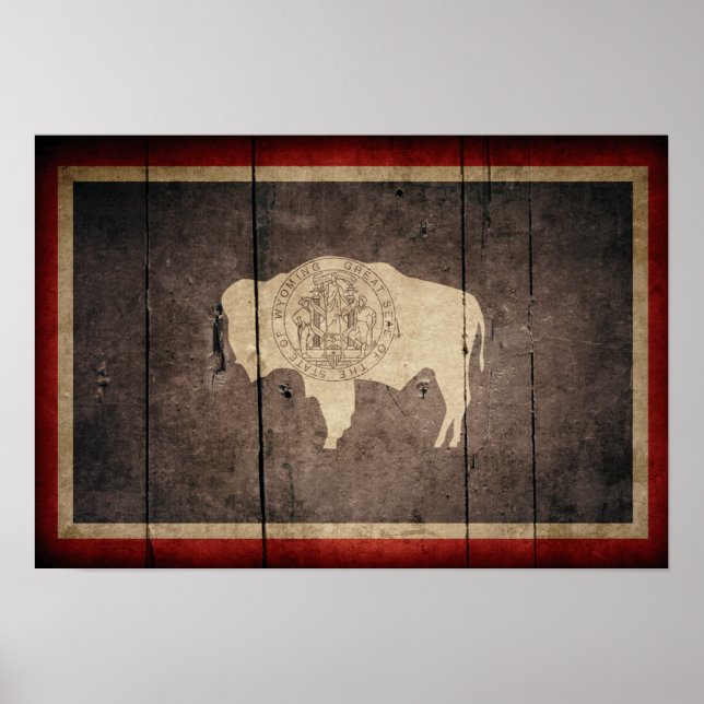 Ruged Wood Wyoming Flagga Poster (Framsidan)