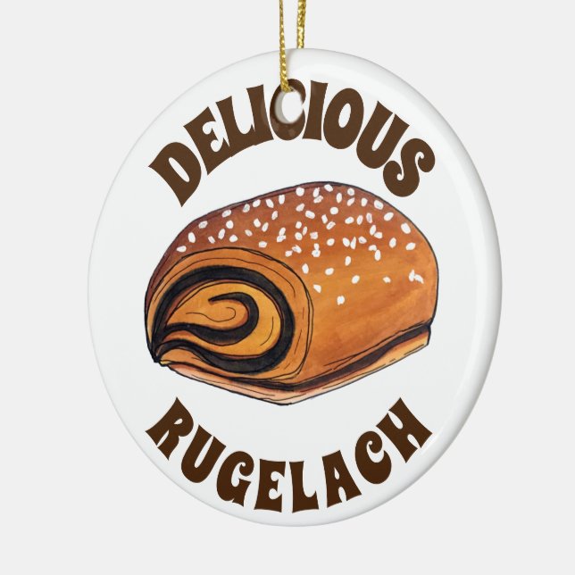 Rugelach judisk polsk crescent Roll Pastry Bakery Julgransprydnad Keramik (Vänster)