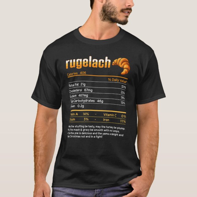 Rugelach Nutrition Facts Thanksgiving Family Match T Shirt (Framsida)