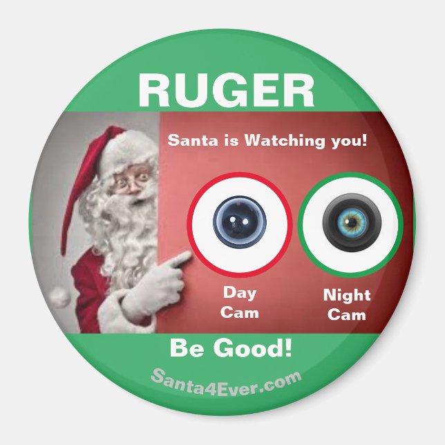 RUGER Santa tittar på dig!Dag och natt Magnet (Framsidan)