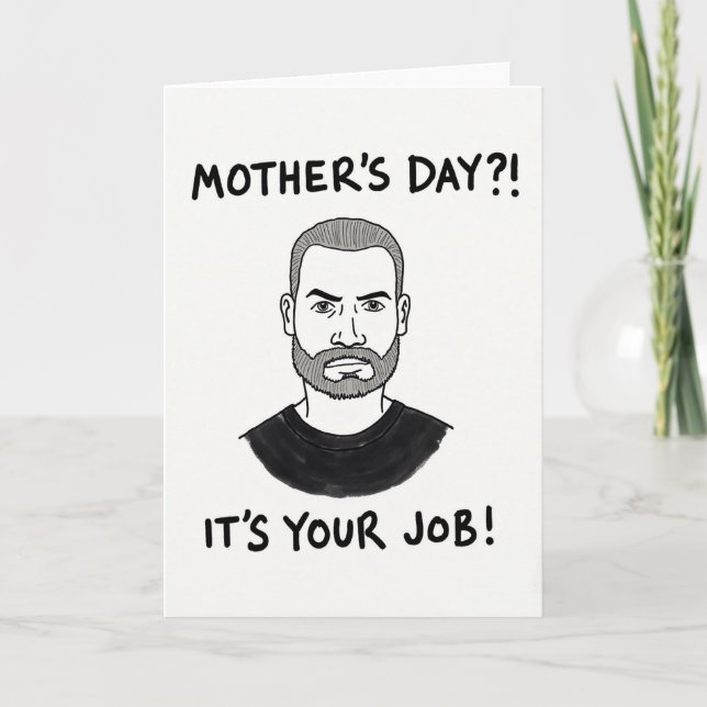 Rugged Man Mothers Day Art Card Kort (Framsida)