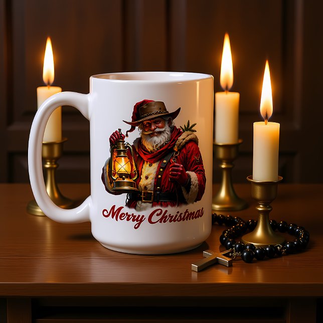 Rugged Santa's Christmas Lantern Kaffemugg (Skapare uppladdad)