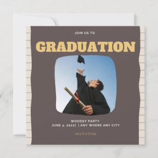 Rugged Woodsy Photo Graduation Party  Inbjudningar