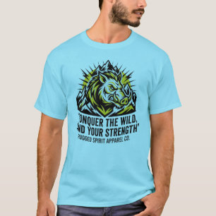 RuggedSpiritVildsvin Utomhusäventyr Fram Bak T Shirt