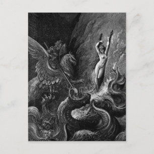 Ruggiero Rescuing Angelica av Gustave Doré Vykort