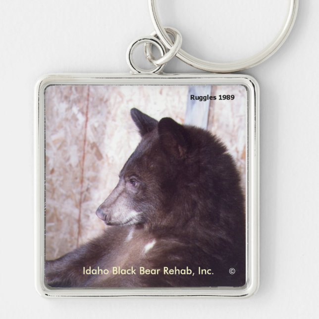 Ruggles Keychain Fyrkantig Silverfärgad Nyckelring (Framsidan)