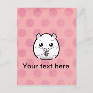 Rugular All White Syrian Hamster Vykort