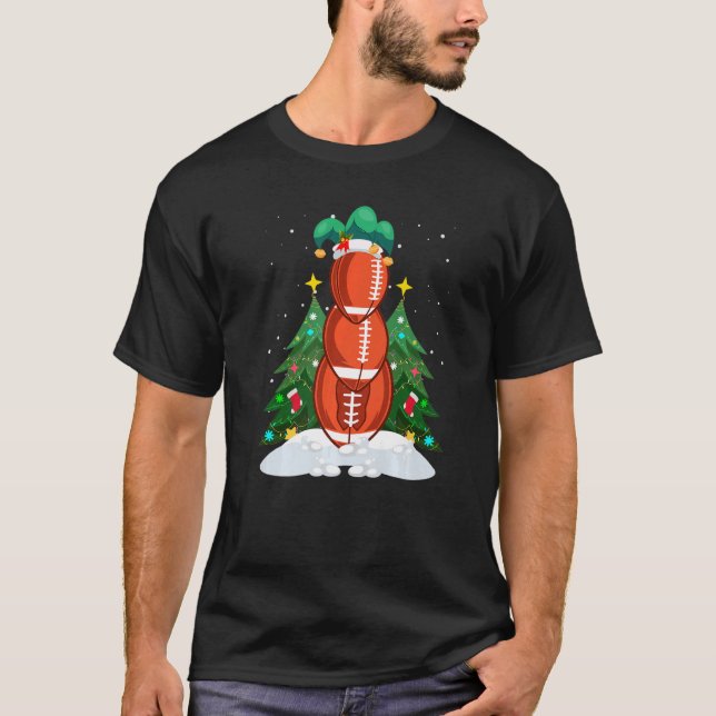 Rugy snögubbe fotbollsspelare i fotboll Premium T Shirt (Framsida)