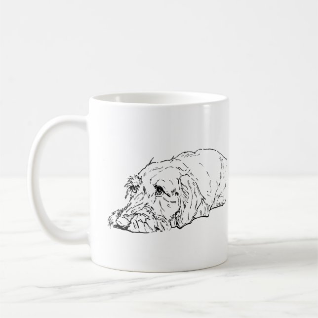Ruhårig Dachshund Mugg - Keramisk Kaffe (Vänster)