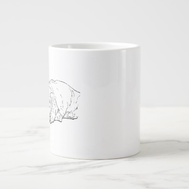 Ruhårig Dachshund Mugg - Keramisk Kaffe Jumbo Mugg (Framsidan)