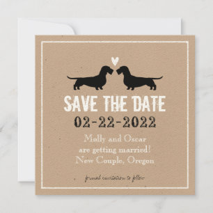 Ruhåriga Dackel Bröllop Save the Date Inbjudningar