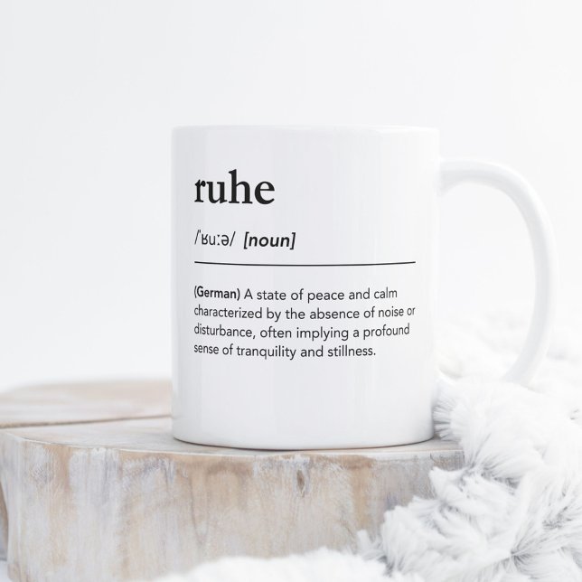 Ruhe Definition German Ord minimalist Dictionary Kaffemugg (Skapare uppladdad)
