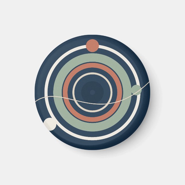 Ruhige Kreisbahnen in Navy und Salbei Magnet (Framsidan)