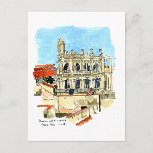 Ruin of Palacio Wien Hotel, Havana, Kuba Vykort (Framsida)