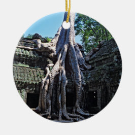 Ruin of Ta Prohm - Angkor Wat, Kambodja, Asien Julgransprydnad Keramik