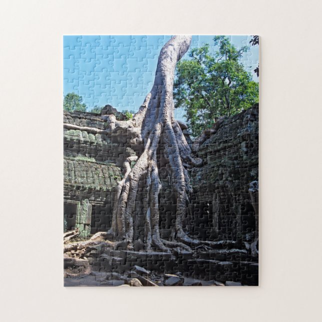 Ruin of Ta Prohm - Angkor Wat, Kambodja, Asien Pussel (Vertikal)