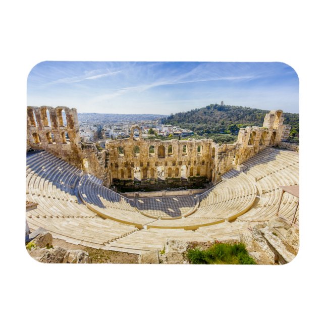 ruiner från den gamla teatern av Herodion Atticus Magnet (Horisontell)